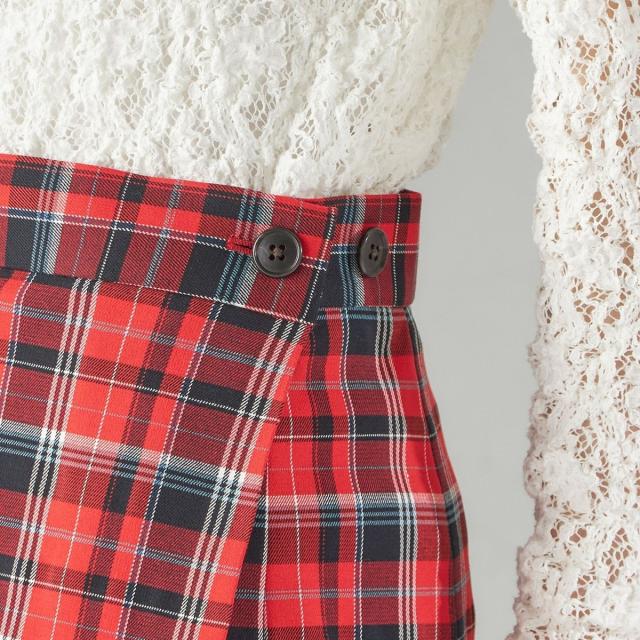 シップス（SHIPS）/《予約》チェック プリーツ 巻き スカート