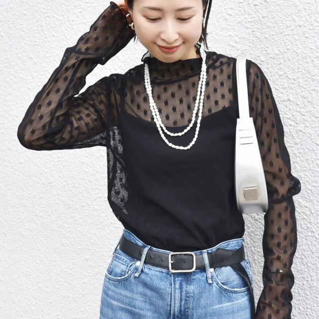 シップス（SHIPS）/《一部追加予約》〈手洗い可能〉フラワー チュール ハイネック プルオーバー