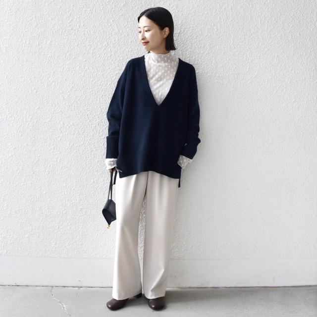 シップス（SHIPS）/《一部追加予約》〈手洗い可能〉フラワー チュール ハイネック プルオーバー