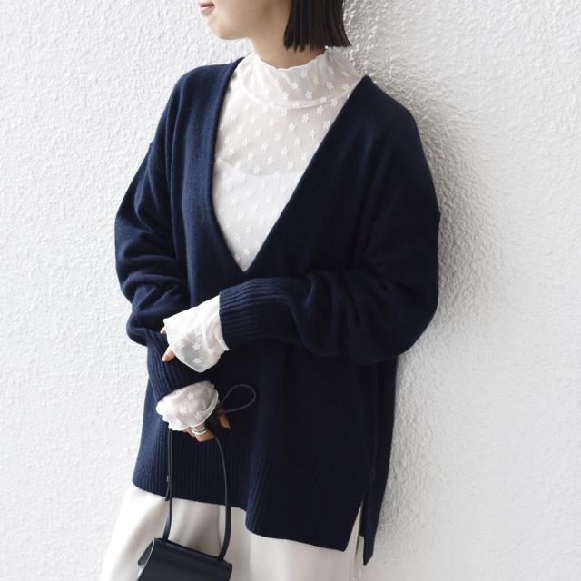 シップス（SHIPS）/《一部追加予約》〈手洗い可能〉フラワー チュール ハイネック プルオーバー