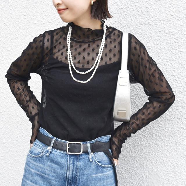 シップス（SHIPS）/《一部追加予約》〈手洗い可能〉フラワー チュール ハイネック プルオーバー