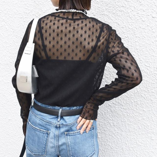 シップス（SHIPS）/《一部追加予約》〈手洗い可能〉フラワー チュール ハイネック プルオーバー