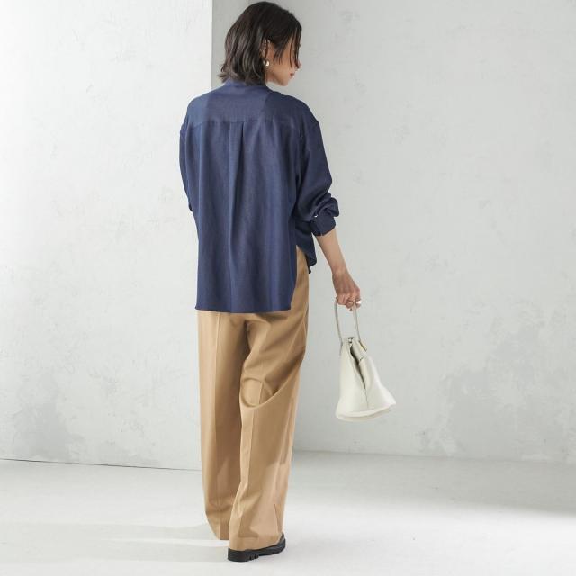 シップス（SHIPS）/《予約》〈手洗い可能〉デニム ライク リボン タイ ブラウス