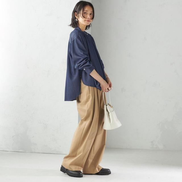 シップス（SHIPS）/《予約》〈手洗い可能〉デニム ライク リボン タイ ブラウス