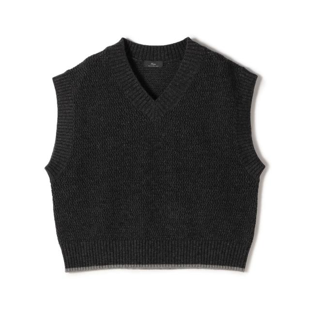 シップス（SHIPS）/SHIPS Primary Navy Label:〈手洗い可能〉メッシュ ライン ニット ベスト_1