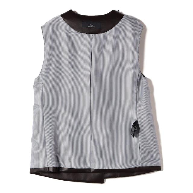 シップス（SHIPS）/SHIPS Primary Navy Label:〈手洗い可能〉合皮 ジレ_3