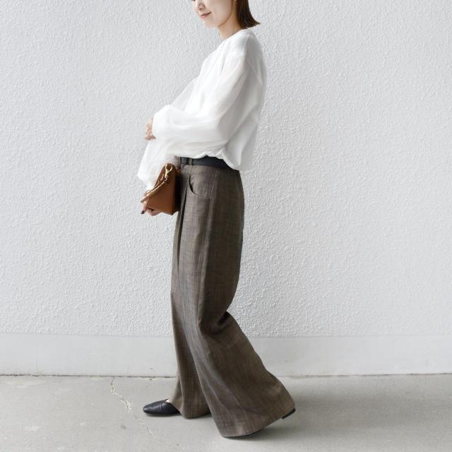 シップス（SHIPS）/《一部追加予約》【WEB限定】〈手洗い可能〉シアー コンビ 裾 ドロスト プルオーバー