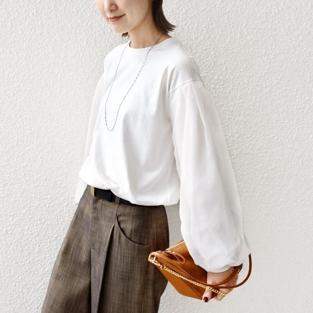 シップス（SHIPS）/《一部追加予約》【WEB限定】〈手洗い可能〉シアー コンビ 裾 ドロスト プルオーバー