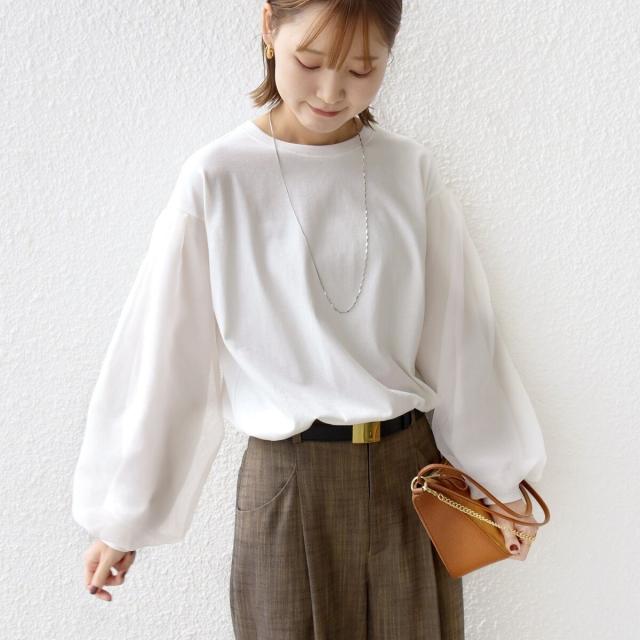 シップス（SHIPS）/《一部追加予約》【WEB限定】〈手洗い可能〉シアー コンビ 裾 ドロスト プルオーバー