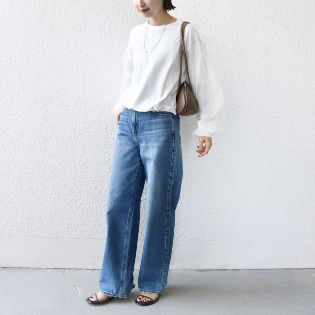 シップス（SHIPS）/《一部追加予約》【WEB限定】〈手洗い可能〉シアー コンビ 裾 ドロスト プルオーバー