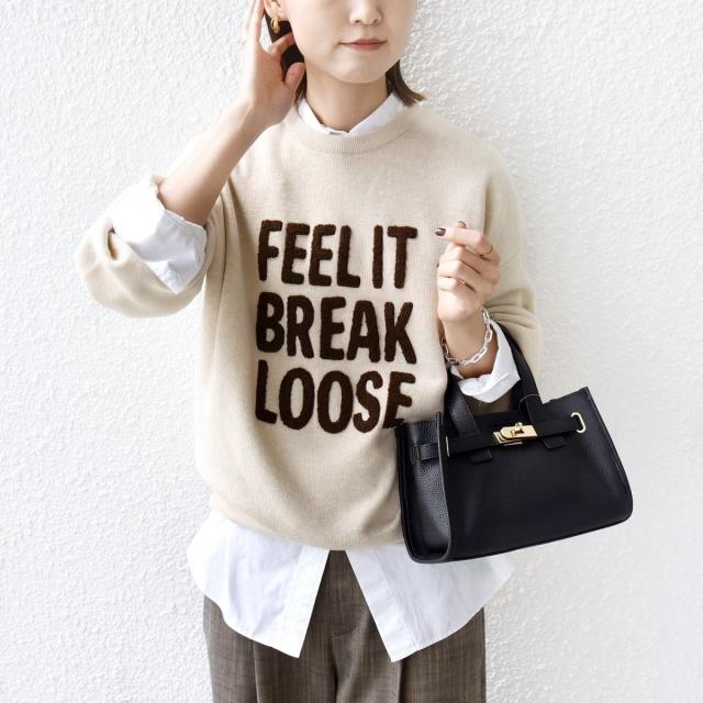 シップス（SHIPS）/《一部追加予約》【WEB限定】〈手洗い可能〉サガラ 刺繍 ロゴ ニット プルオーバー