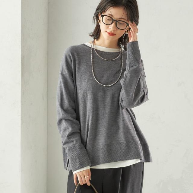 シップス（SHIPS）/〈手洗い可能〉14G ウォッシャブル クルーネック ニット プルオーバー