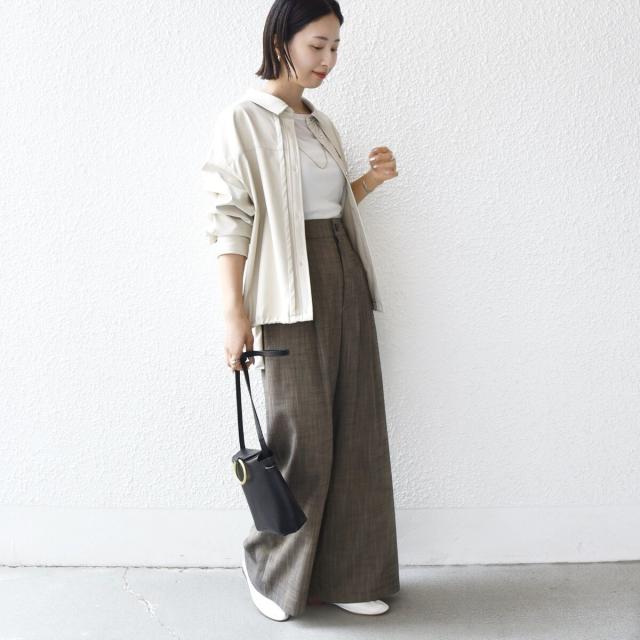 シップス（SHIPS）/《予約》【WEB限定】〈手洗い可能〉合成皮革 裾 ドロスト シャツ 羽織