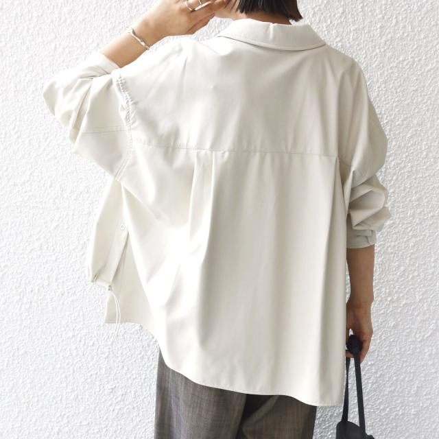 シップス（SHIPS）/《予約》【WEB限定】〈手洗い可能〉合成皮革 裾 ドロスト シャツ 羽織