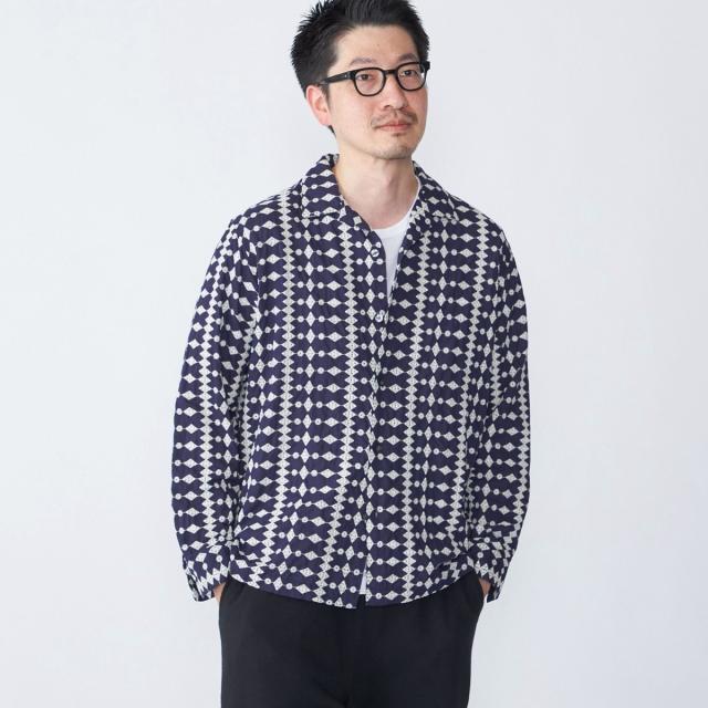 シップス（SHIPS）/SHIPS: エンブロイダリー オープンカラー ロングスリーブ シャツ