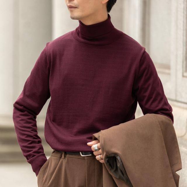 シップス（SHIPS）/SHIPS:〈手洗い可能〉HANDFRAME 16ゲージ タートルネック プルオーバー ニット