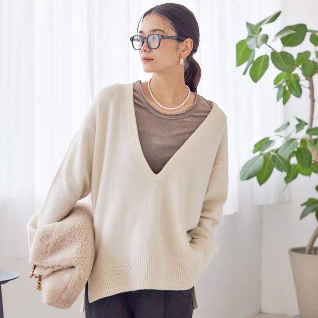 シップス（SHIPS）/〈手洗い可能〉ウール カシミヤ Vネック プルオーバー