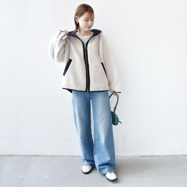 シップス（SHIPS）/【WEB限定】ボア 配色 フード ブルゾンの通販はau