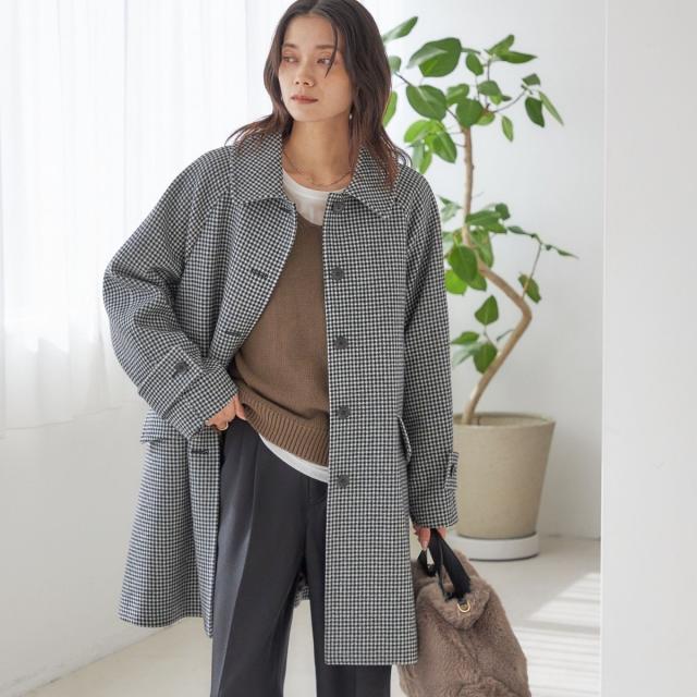 シップス（SHIPS）/千鳥 / ソリッド ウール メルトン ステンカラー コート