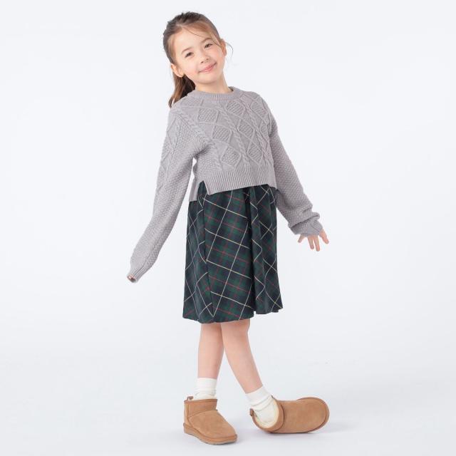 シップス（SHIPS）/SHIPS KIDS:100〜130cm /〈洗濯機可能〉ケーブルニット ドッキング ワンピース_8