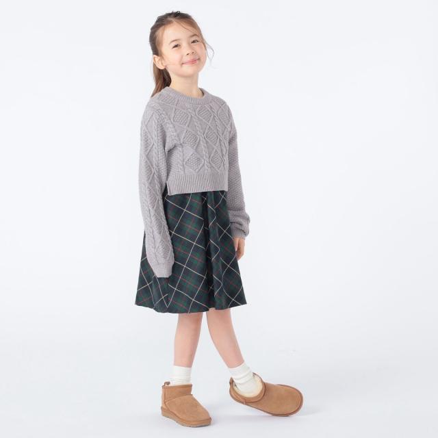 シップス（SHIPS）/SHIPS KIDS:100〜130cm /〈洗濯機可能〉ケーブルニット ドッキング ワンピース_9