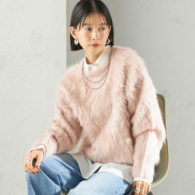 シップス（SHIPS）/〈手洗い可能〉シャギー ファー クルーネック プルオーバー