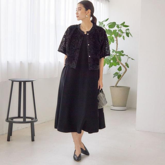 シップス（SHIPS）/little black: リュクス エア ノースリーブ フレア ロング ワンピース（セレモニー対応_7