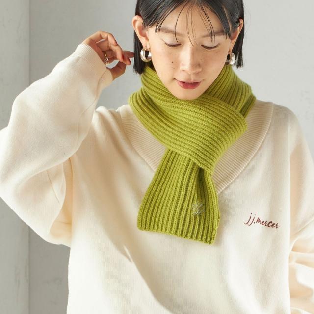 シップス（SHIPS）/細幅 刺繍 ニット マフラー