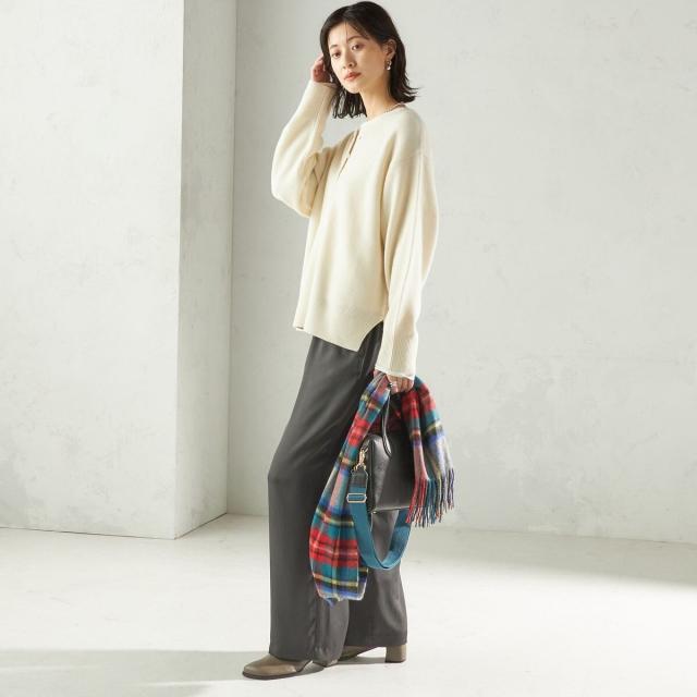 シップス（SHIPS）/《一部追加予約》〈手洗い可能〉サテン ドロスト パンツ