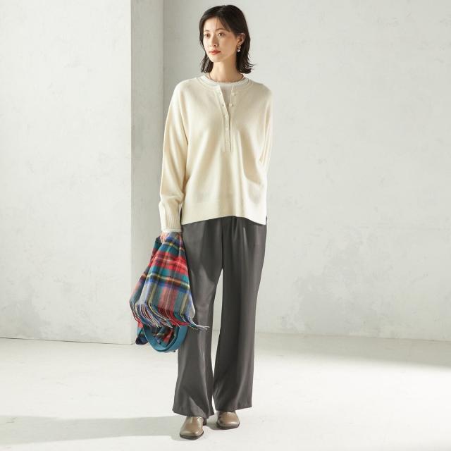 シップス（SHIPS）/《一部追加予約》〈手洗い可能〉サテン ドロスト パンツ