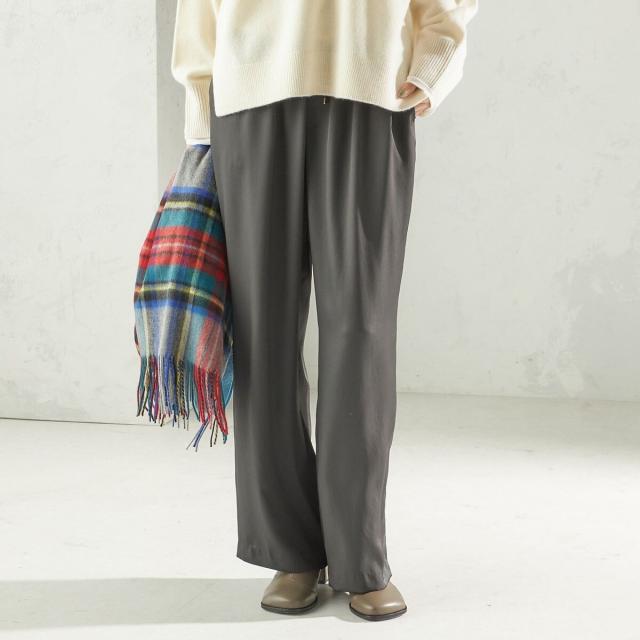 シップス（SHIPS）/《一部追加予約》〈手洗い可能〉サテン ドロスト パンツ