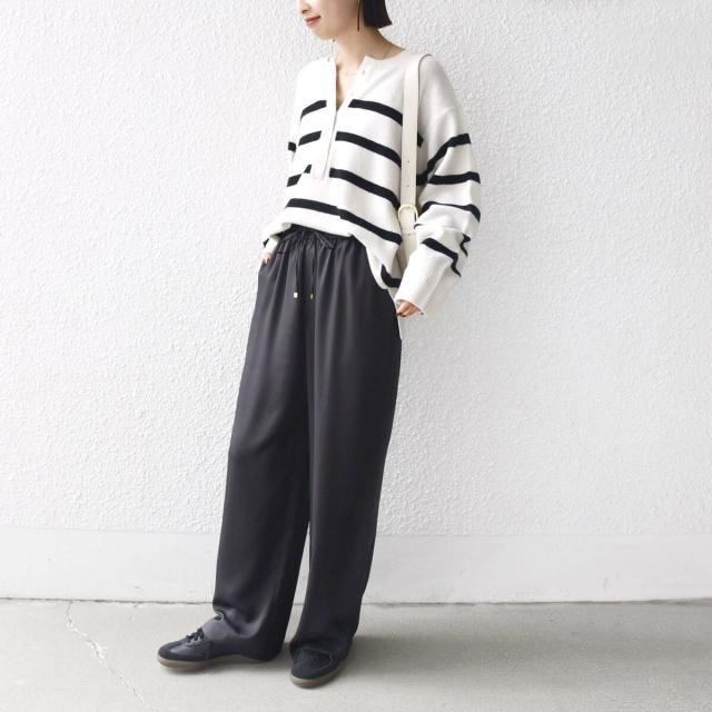 シップス（SHIPS）/《一部追加予約》〈手洗い可能〉サテン ドロスト パンツ