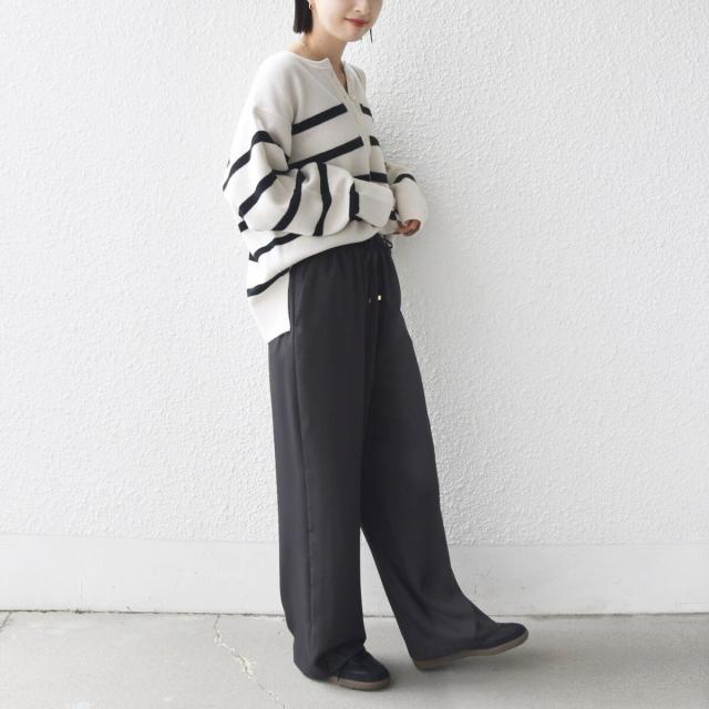 シップス（SHIPS）/《一部追加予約》〈手洗い可能〉サテン ドロスト パンツ