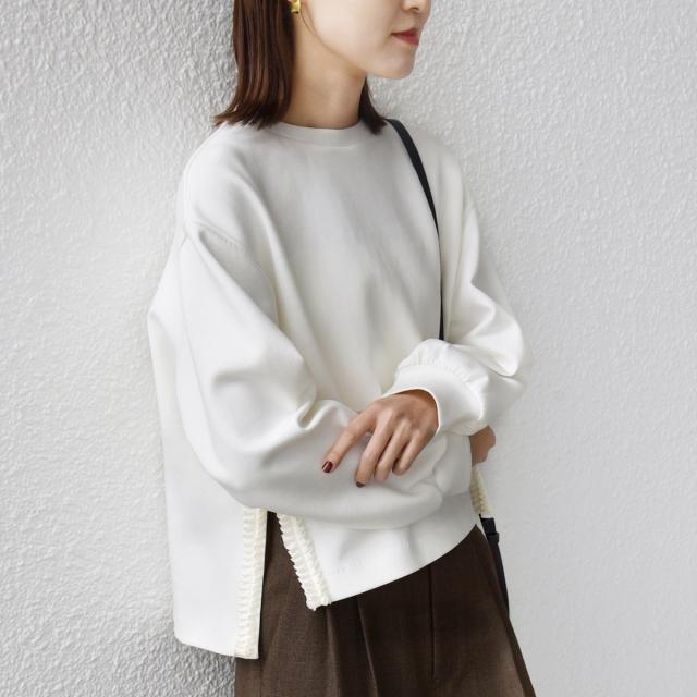 シップス（SHIPS）/【WEB限定】〈手洗い可能〉サイド スリット フリル ダンボール カットソー