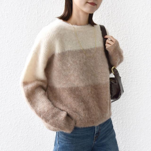 シップス（SHIPS）/《一部追加予約》【WEB限定】〈手洗い可能〉モヘヤ混 グラデーション ニット プルオーバー