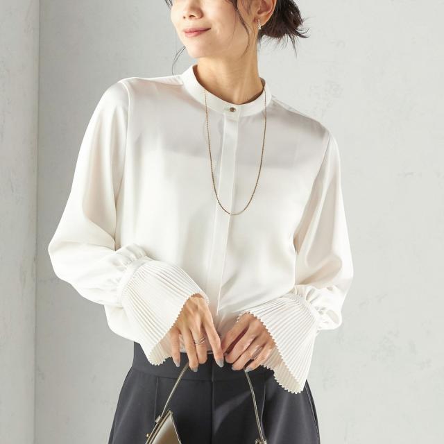 シップス（SHIPS）/〈手洗い可能〉プリーツ 袖 デザイン ブラウス