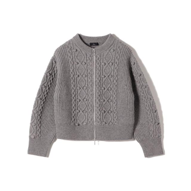 シップス（SHIPS）/SHIPS Primary Navy Label:PON PON ケーブル ジップ カーディガン