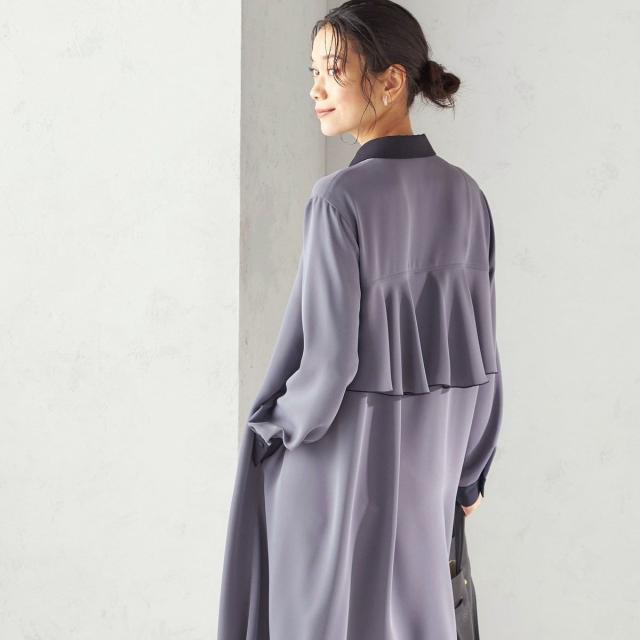 シップス（SHIPS）/〈洗濯機可能〉ライト ダブルクロス バックフリル Aライン ワンピース（セレモニー対応可）_1