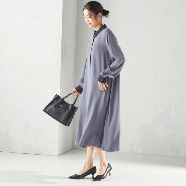 シップス（SHIPS）/〈洗濯機可能〉ライト ダブルクロス バックフリル Aライン ワンピース（セレモニー対応可）_3