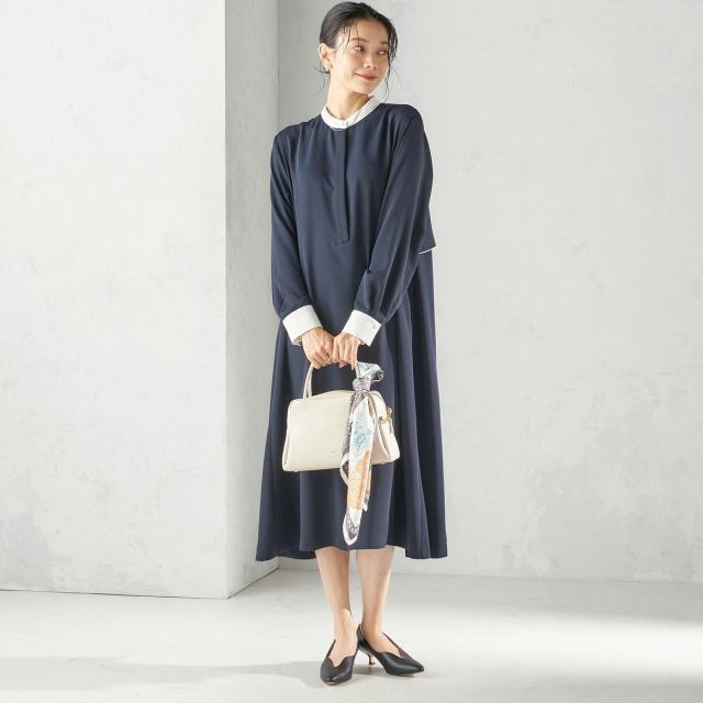 シップス（SHIPS）/〈洗濯機可能〉ライト ダブルクロス バックフリル Aライン ワンピース（セレモニー対応可）_19