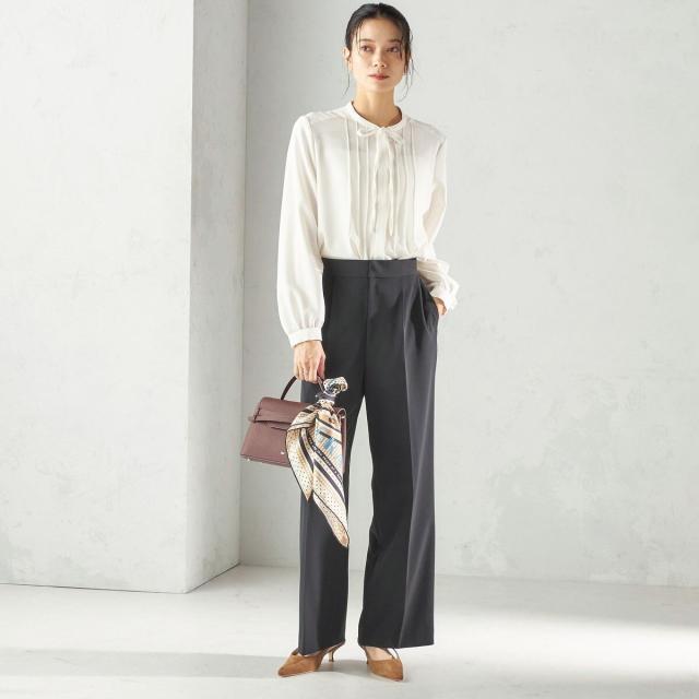 シップス（SHIPS）/《予約》〈洗濯機可能〉無地 / プリント ピンタック ブラウス（セレモニー対応可）