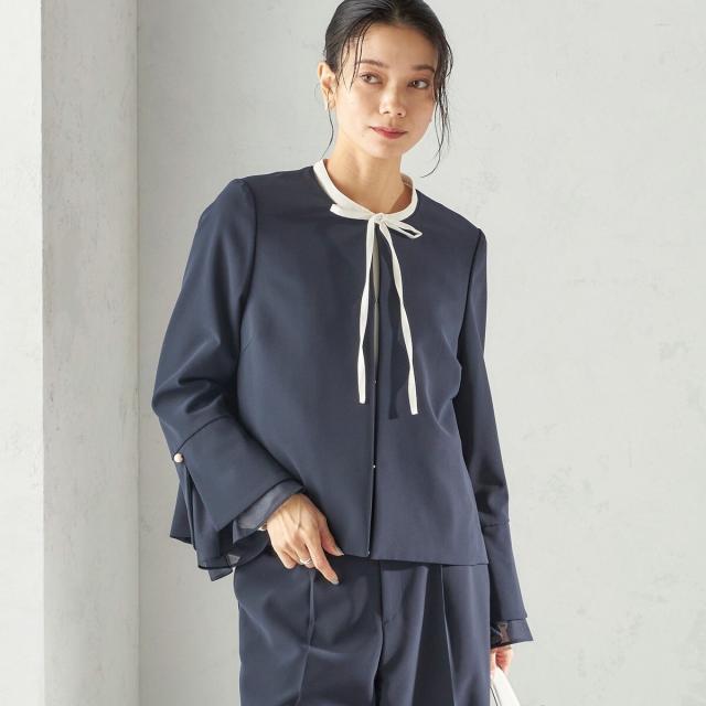 シップス（SHIPS）/《予約》〈洗濯機可能〉無地 / プリント ピンタック ブラウス（セレモニー対応可）