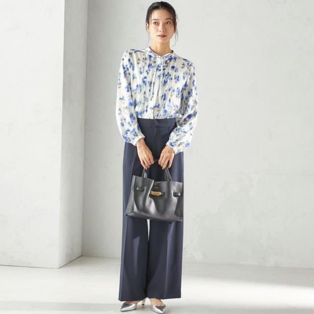 シップス（SHIPS）/《予約》〈洗濯機可能〉無地 / プリント ピンタック ブラウス（セレモニー対応可）