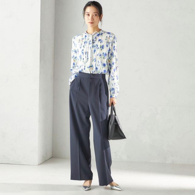 シップス（SHIPS）/《予約》〈洗濯機可能〉無地 / プリント ピンタック ブラウス（セレモニー対応可）