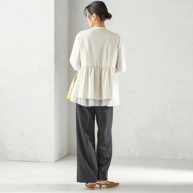 シップス（SHIPS）/《予約》ダブル クロス レイヤード ペプラム ジレ（セレモニー対応可）