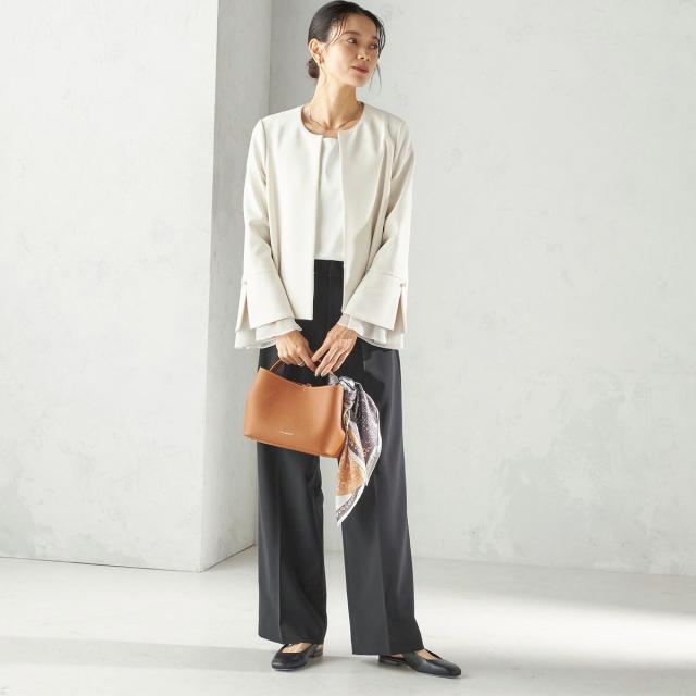 シップス（SHIPS）/《予約》ダブル クロス 重ね袖 ノーカラー ジャケット（セレモニー対応可）