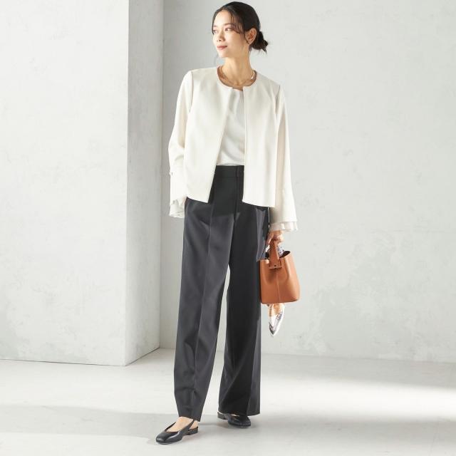 シップス（SHIPS）/《予約》ダブル クロス 重ね袖 ノーカラー ジャケット（セレモニー対応可）