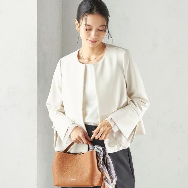 シップス（SHIPS）/《予約》ダブル クロス 重ね袖 ノーカラー ジャケット（セレモニー対応可）