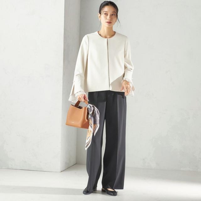 シップス（SHIPS）/《予約》ダブル クロス 重ね袖 ノーカラー ジャケット（セレモニー対応可）