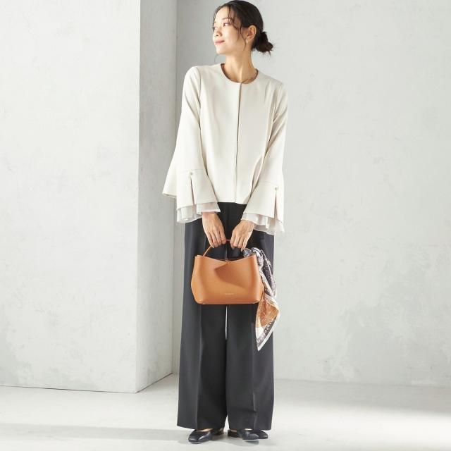 シップス（SHIPS）/《予約》ダブル クロス 重ね袖 ノーカラー ジャケット（セレモニー対応可）